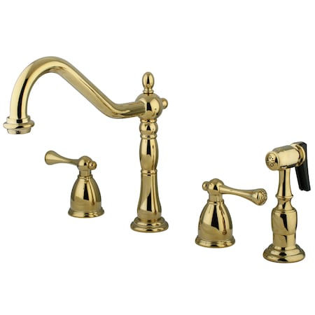 Widespread Kitchen Faucet, Polished Brass